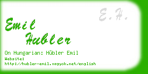 emil hubler business card